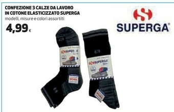 Superga confezione 3 calze da lavoro in cotone elasticizzato
