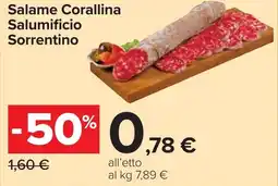 Carrefour Salame Corallina Salumificio Sorrentino offerta