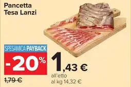 Carrefour Pancetta Tesa Lanzi offerta