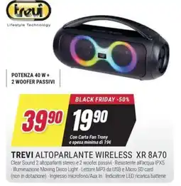 Trony Trevi altoparlante wireless xr 8a70 offerta
