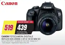 Trony CANON FOTOCAMERA DIGITALE REFLEX EOS 2000D + EF-S 18-55 MM DC offerta