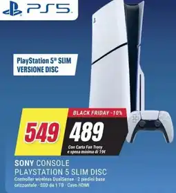 Trony Sony console playstation 5 slim disc offerta