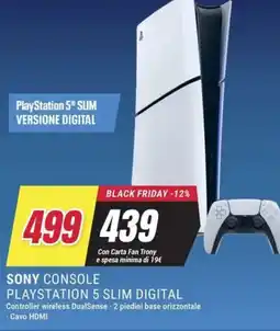 Trony Sony console playstation 5 slim digital offerta