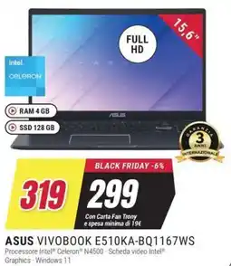 Trony ASUS VIVOBOOK E510KA-BQ1167WS offerta