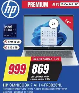 Trony HP OMNIBOOK 7 AI 14-FR0026NL offerta