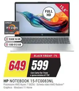 Trony HP NOTEBOOK 15-FC0083NL offerta