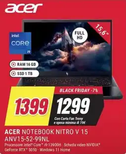Trony ACER NOTEBOOK NITRO V 15 offerta