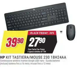 Trony HP KIT TASTIERA/MOUSE 230 18H24AA offerta