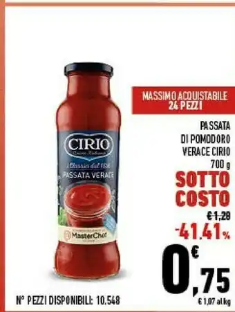 Conad City Cirio passata di pomodoro offerta