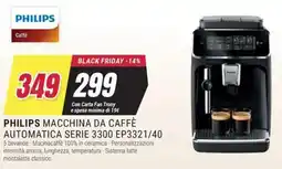 Trony PHILIPS MACCHINA DA CAFFÈ AUTOMATICA SERIE 3300 EP3321/40 offerta
