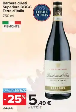 Carrefour Barbera d'Asti Superiore DOCG Terre d'Italia offerta