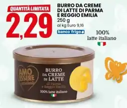 Eurospin Amo essere burro da creme di latte di parma e reggio emilia offerta