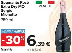 Carrefour Spumante Rosè Extra Dry MO Sergio Mionetto offerta