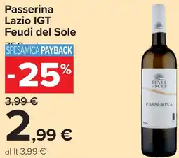 Carrefour Passerina Lazio IGT Feudi del Sole offerta