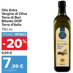 Carrefour Olio Extra Vergine di Oliva Terra di Bari Bitonto DOP Terre d'Italia offerta