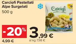 Carrefour Carciofi Pastellati Alpe Surgelati offerta