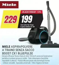 Trony Miele aspirapolvere a traino senza sacco boost CX1 bluepulse offerta
