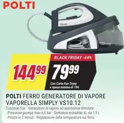 Trony POLTI FERRO GENERATORE DI VAPORE VAPORELLA SIMPLY VS10.12 offerta