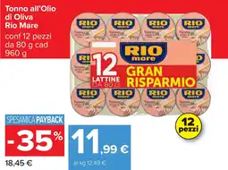 Carrefour Tonno all'Olio di Oliva Rio Mare offerta