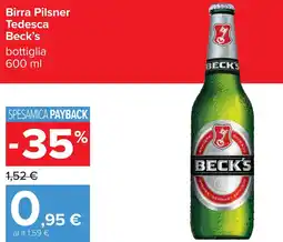 Carrefour Birra Pilsner Tedesca Beck's offerta
