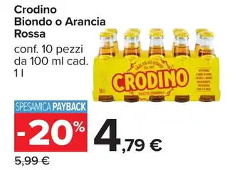 Carrefour Crodino Biondo o Arancia Rossa offerta