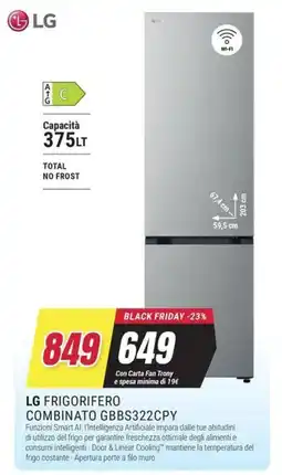 Trony LG FRIGORIFERO COMBINATO GBBS322CPY offerta