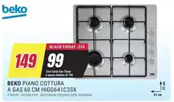 Trony BEKO PIANO COTTURA A GAS 60 CM HIGG641C3SX offerta