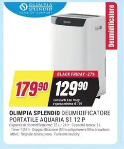 Trony OLIMPIA SPLENDID DEUMIDIFICATORE PORTATILE AQUARIA S1 12 P offerta