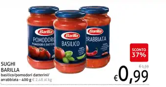 Ecu Discount Barilla Sughi basilico/pomodori datterini/arrabbiata 400g offerta