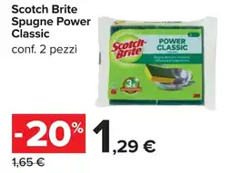 Carrefour Scotch Brite Spugne Power Classic offerta