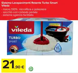 Carrefour Sistema Lavapavimenti Rotante Turbo Smart Vileda offerta