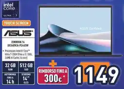 Unieuro ASUS ZENBOOK 14 UX3405CA-PZ462W offerta