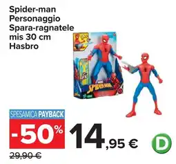 Carrefour Spider-man Personaggio Spara-ragnatele mis 30 cm Hasbro offerta