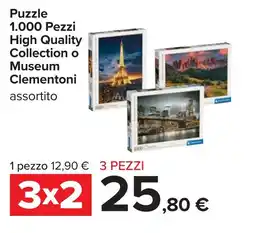 Carrefour Puzzle 1.000 Pezzi High Quality Collection o Museum Clementoni offerta