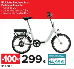 Carrefour Bicicletta Pieghevole a Pedalata Assistita offerta