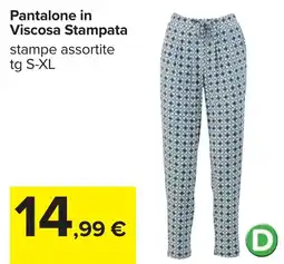 Carrefour Pantalone in Viscosa Stampata offerta