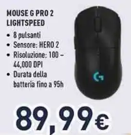 Unieuro Logitech mouse g pro 2 lightspeed offerta