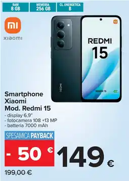 Carrefour Smartphone Xiaomi Mod. Redmi 15 offerta