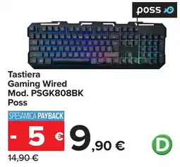 Carrefour Tastiera Gaming Wired Mod. PSGK808BK Poss offerta