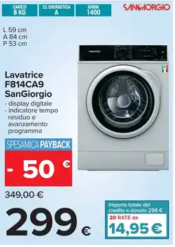 Carrefour Lavatrice F814CA9 San Giorgio offerta