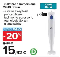 Carrefour Frullatore a Immersione MQ10 Braun offerta