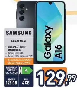 Unieuro SAMSUNG GALAXY A16 4G offerta