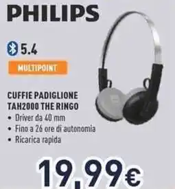 Unieuro PHILIPS CUFFIE PADIGLIONE TAH2000 THE RINGO offerta