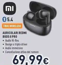 Unieuro Xiaomi auricolari redmi buds 8 pro offerta