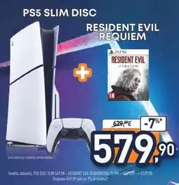 Unieuro PS5 slim disc, resident evil requiem offerta