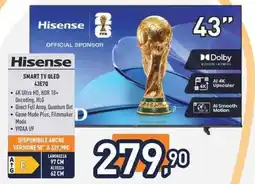 Unieuro Hisense SMART TV QLED 43E70 offerta