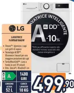 Unieuro LG LAVATRICE F4WR6010AGW offerta