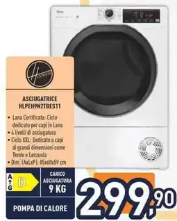 Unieuro Hoover ASCIUGATRICE HLPEH9N2TBES11 offerta