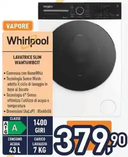 Unieuro Whirlpool LAVATRICE SLIM WAM76WBCIT offerta
