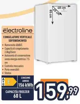 Unieuro Electroline CONGELATORE VERTICALE SDFE08SM3WE0 offerta